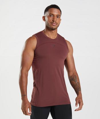 Camiseta Tirantes Gymshark 315 Seamless Hombre Rosas Marrones | CO 3966WNB